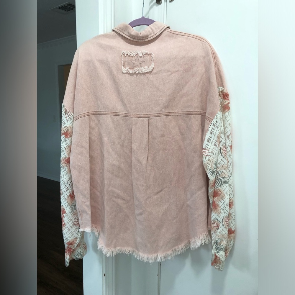 POL NWOT Pink Jacket Adorable Detailed Sleeves - Picture 2 of 5